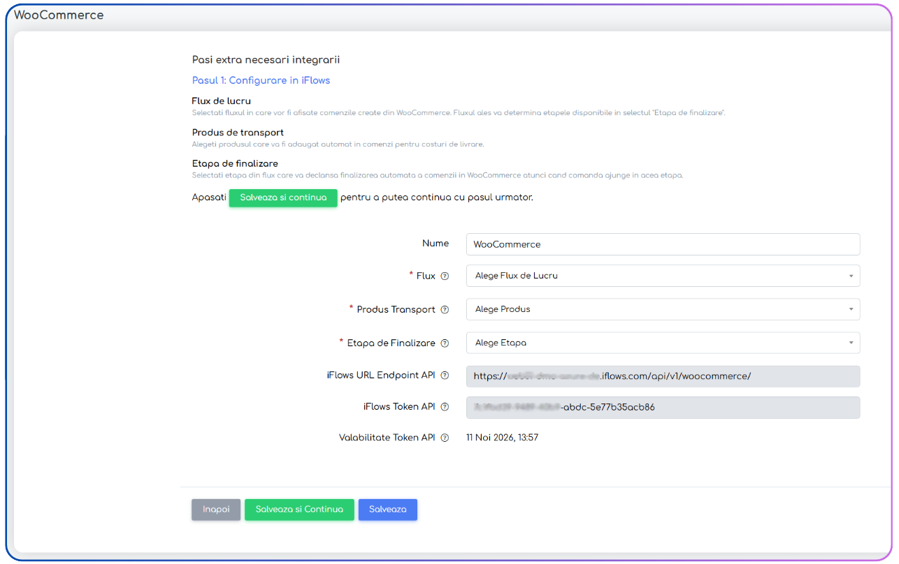 Configurare integrare