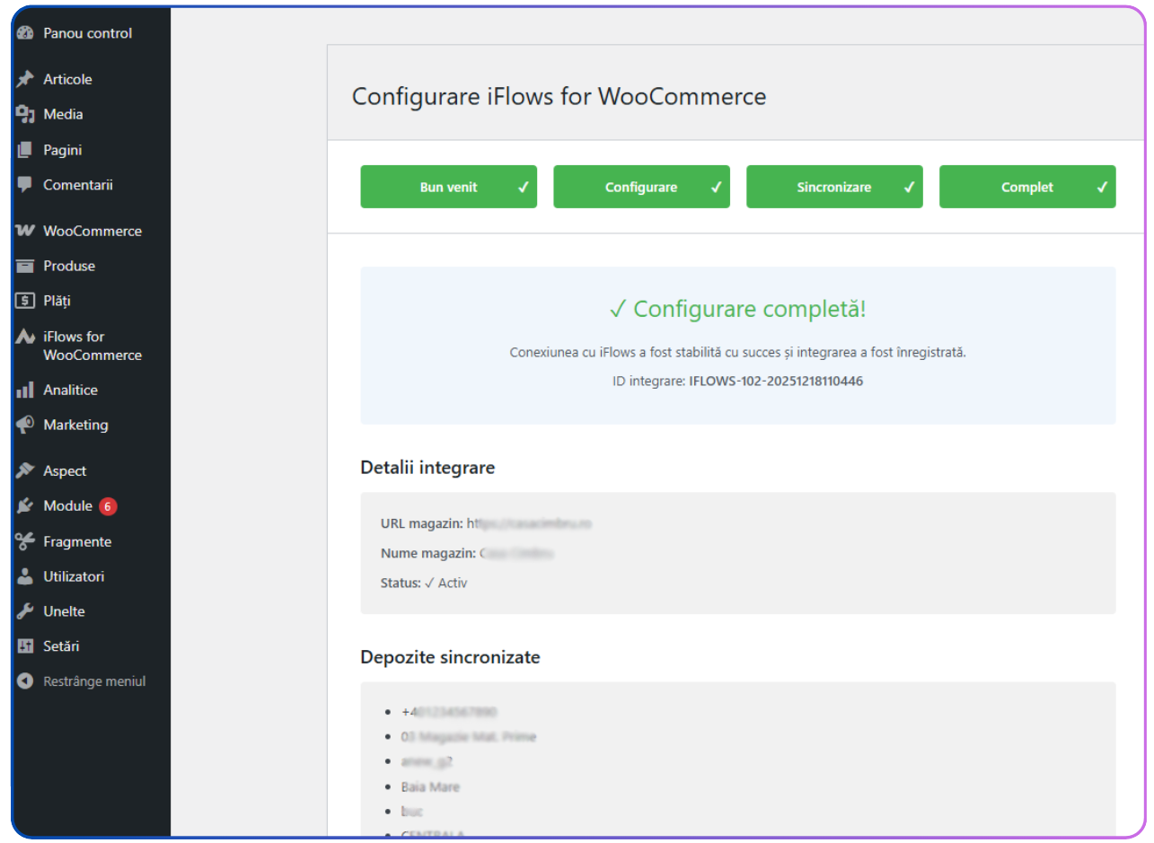 Finalizare configurare